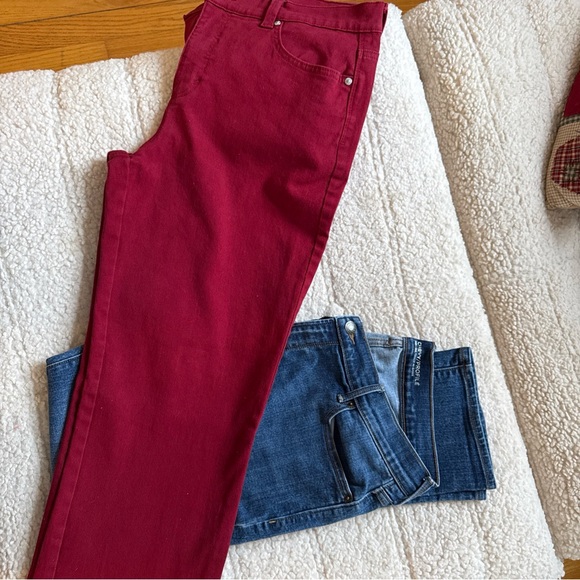 Women’s Jeans 2 Pair Size 10 & 10P Gloria Vanderbilt Old Navy Red Med Wash - Picture 6 of 7